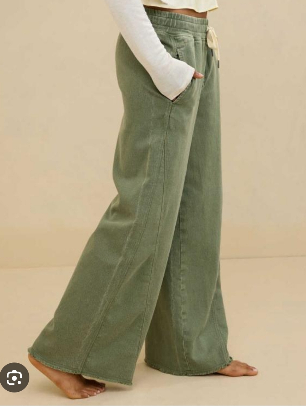 Aerie Soft Landing Trouser In Olive Fun Size XL NWT - Picture 3 of 13